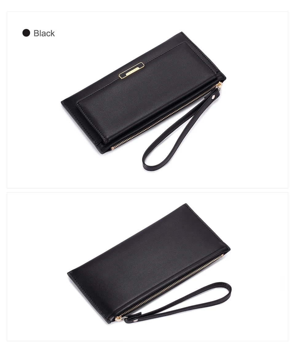 Jamarna Wallet Female PU Leather Long Clutch Women Wallet Female Women Wallets Red Zipper Phone Pocket Coin Purse Wristlet_16