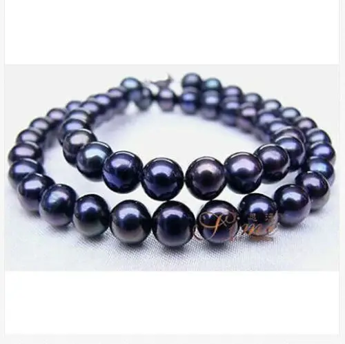 

Free Shipping >>>>> stunning 18"AAA10-11MM SOUTH SEA BLACKBLUE PEARL NECKLACE