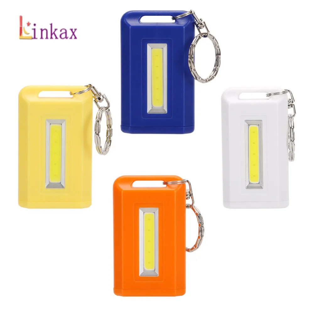 New Rectangle Led Keychain Flashlight Colorful Mini Lanterna COB Led