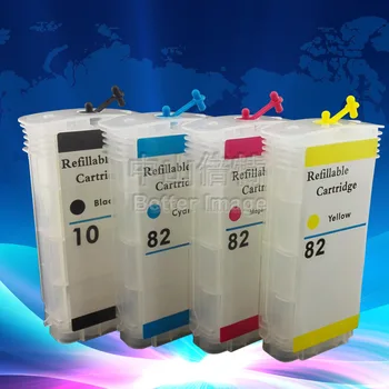 

4 PCS 130ML Empty Refillable ink cartridge for HP10 82 C4844A C4911A C4912A C4913A for HP DesignJet 500 500ps 800 800ps 815mfp