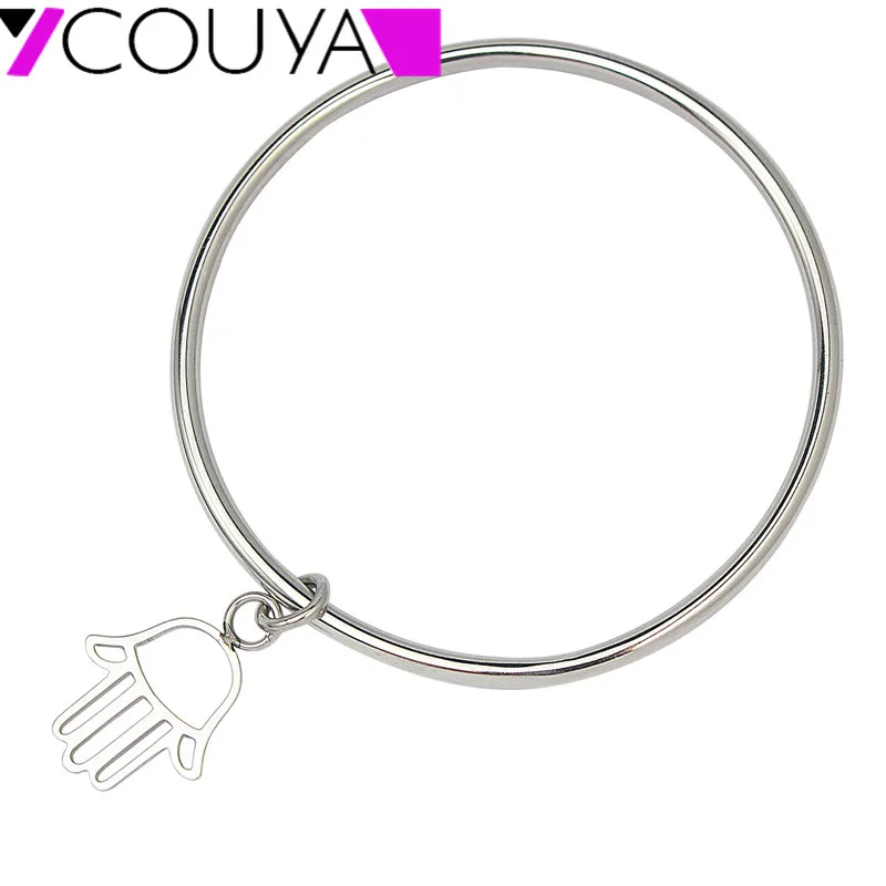 

Pulseira Feminina 2017 Bangles 18 kinds of Bangle Hand/Bead/Leaf Pendant Bracelet 3mm Thickness Charm women Jewelry Pulsera