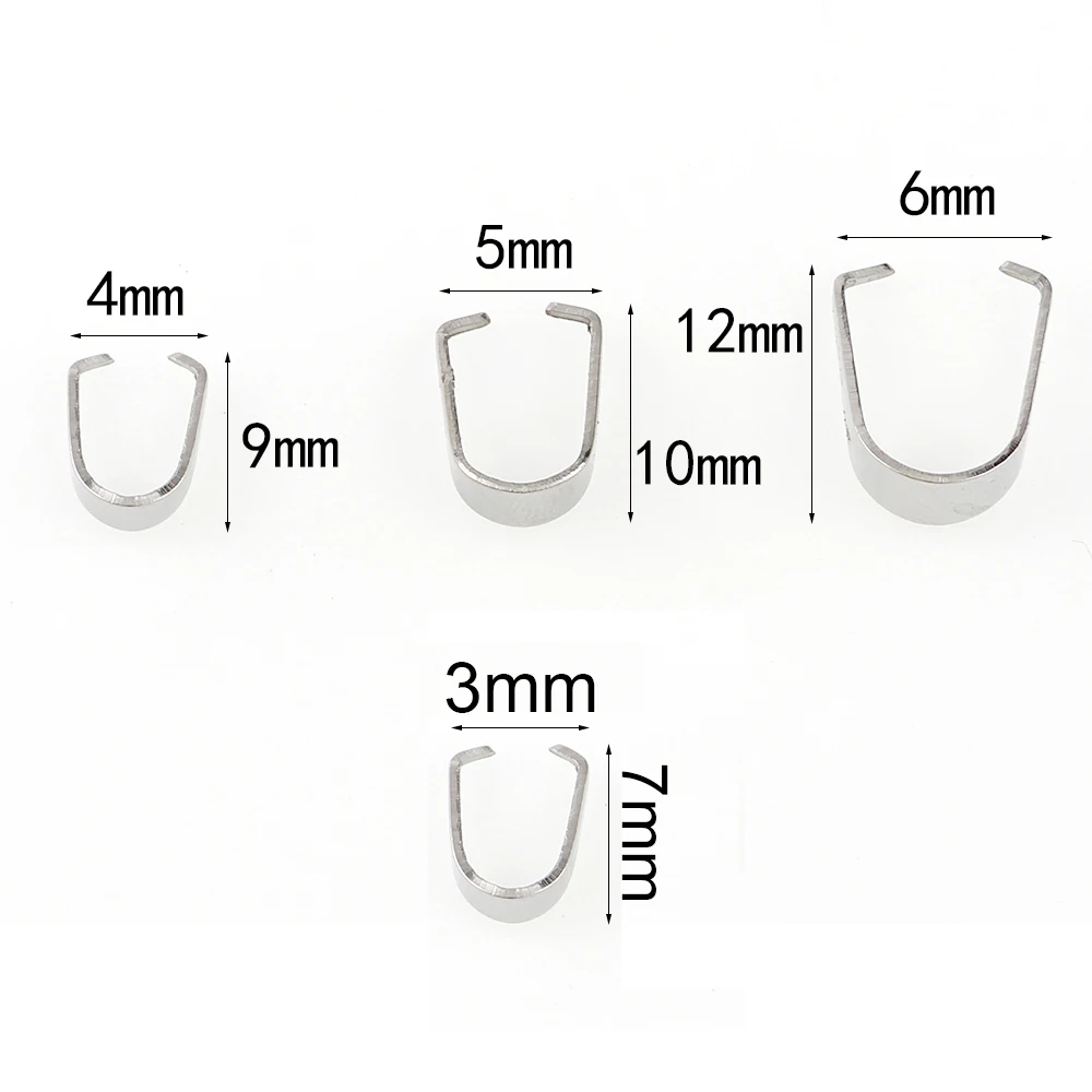 الفولاذ المقاوم للصدأ قلادة قرصة الكفالة المشابك الفضة لهجة ل DIY مجوهرات النتائج زينة