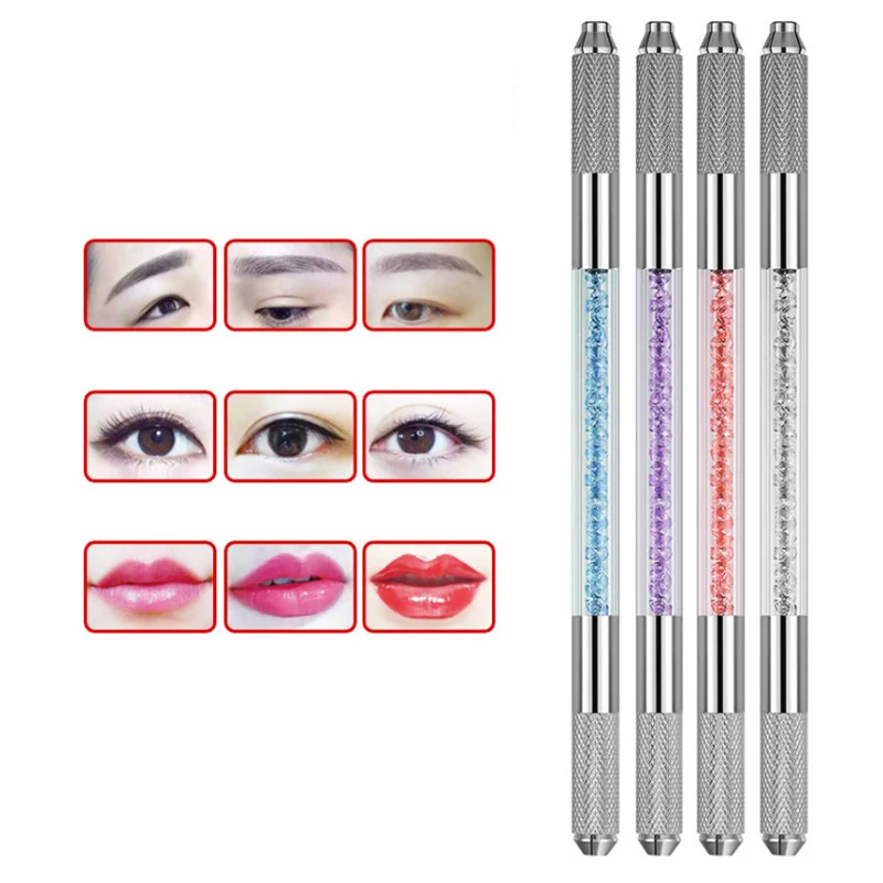 

3D Manual Double Permanent Crystal Acrylic Tattoo Pen Microblading Tebori Tattoo Machine For Permanent Makeup Eyebrow Tattoo
