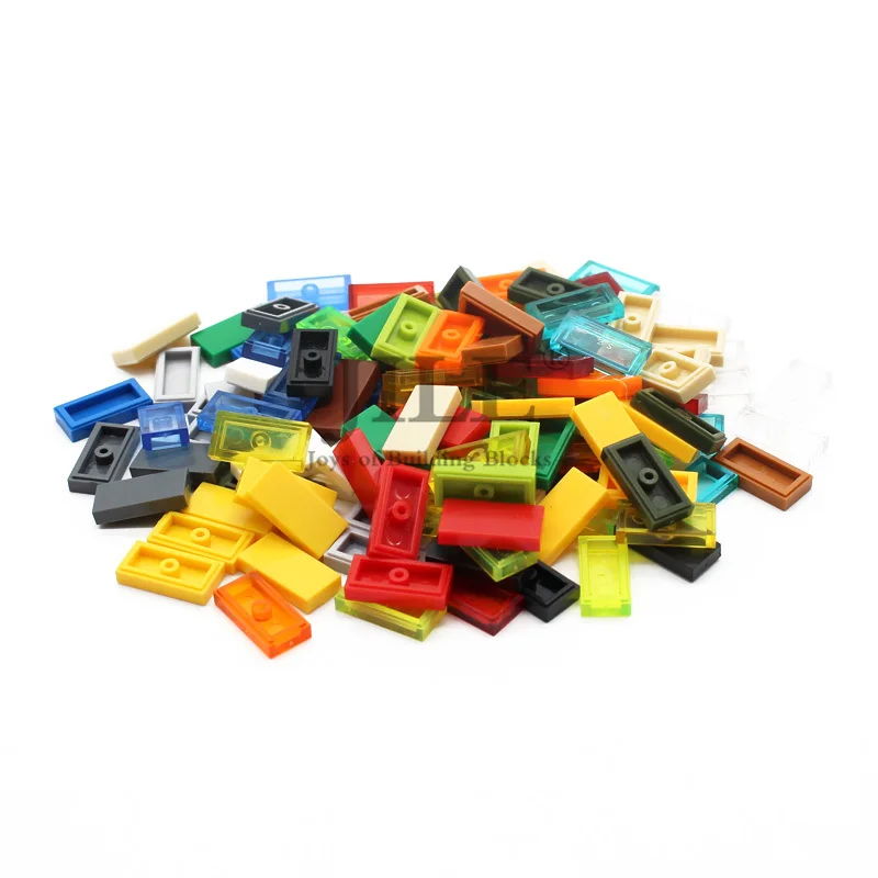 Moc 타일 1x2 3069 태블릿, DIY 크리에이티브 계몽 기본 빌딩 블록, 벌크 벽돌, 조립 입자 호환 가능, 100 개