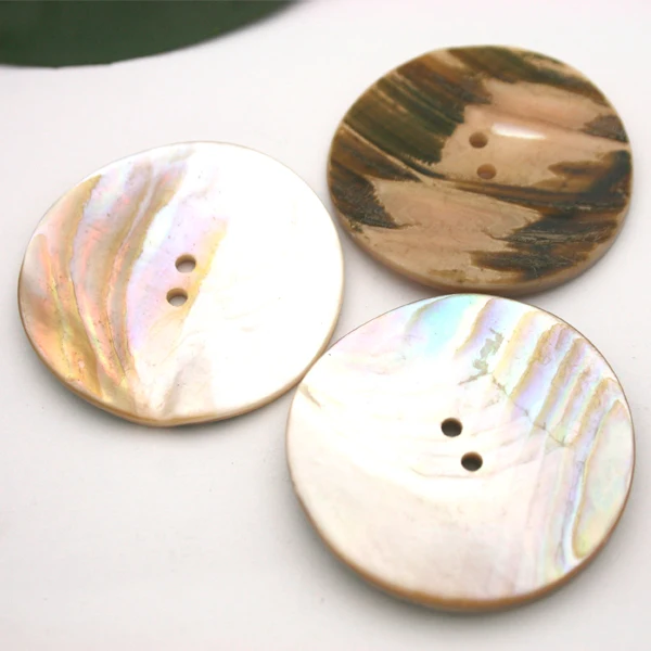 Free shipping 40pcs/lot Big Natural shell buttons 38mm 2-hole pearl of mother buttons SHELL001