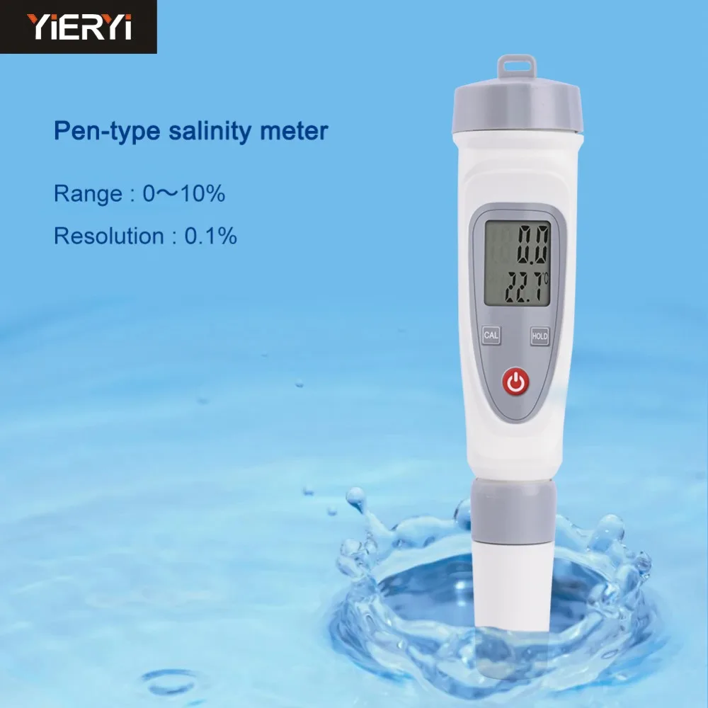 

yieryi salinity meter 0-100ppt Pen brine salinometer Household testing instrument Test for pool household soup, pickle, brine
