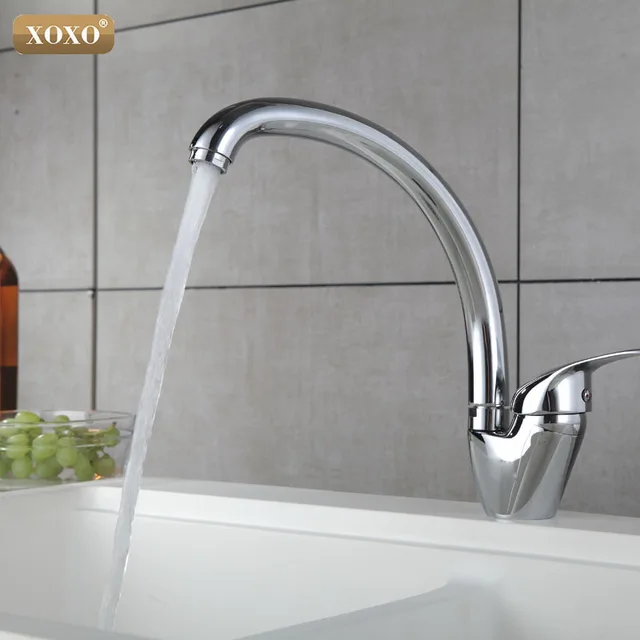 Best Quality XOXO Kitchen Faucet  360 degree rotation copper Kitchen Faucet Single Handle for Kitchen Sink Mixer Tap Chrome Finish 3309-3319