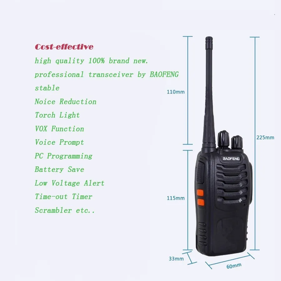 10 шт. Новые портативные рации двухсторонние радиоприемники UHF Ham Радио HF трансивер Baofeng 888 для CB радиостанции Baofeng Bf-888s