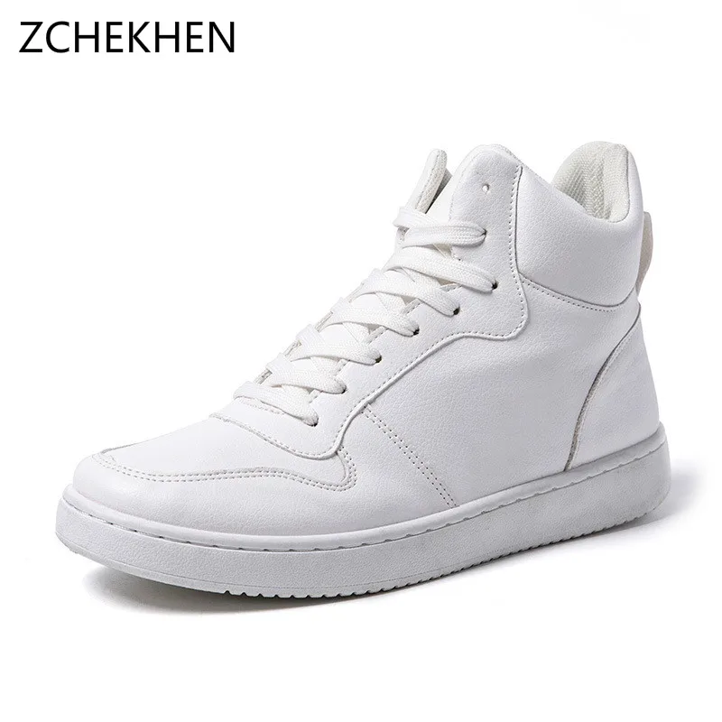 White Leather Punk Hip Hop Shoes sneakers White Color