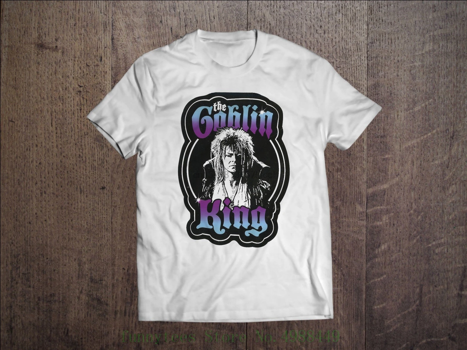 Men White T Shirt Labyrinth Tee The Goblin King 100% Cotton For Man Shirts | Мужская одежда