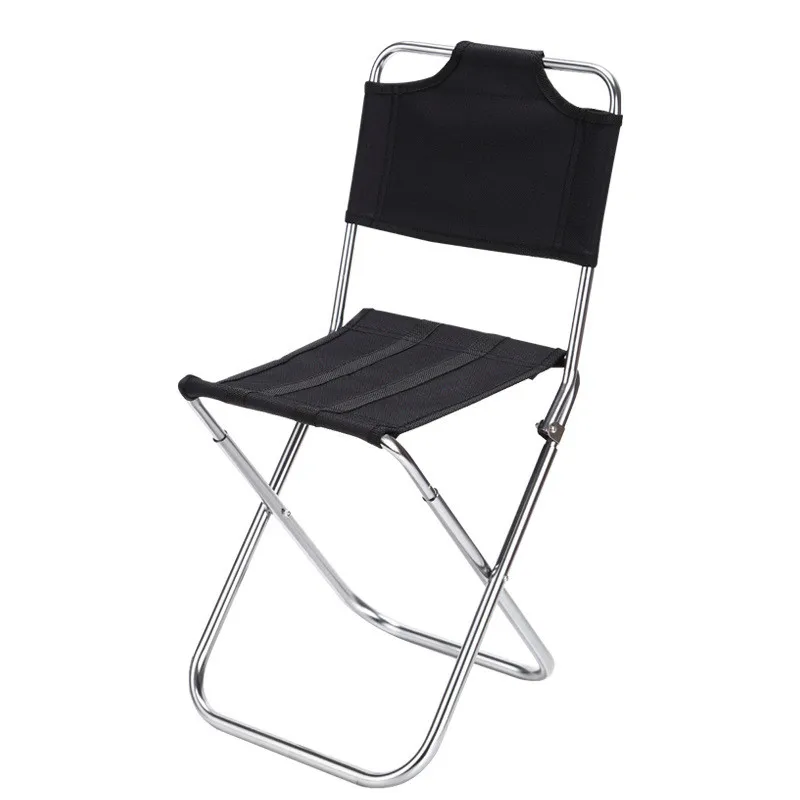 Многофункциональный портативный складной стул из алюминиевого сплава, стул для рыбалки на открытом воздухе, походный стул для кемпинга - Цвет: Black