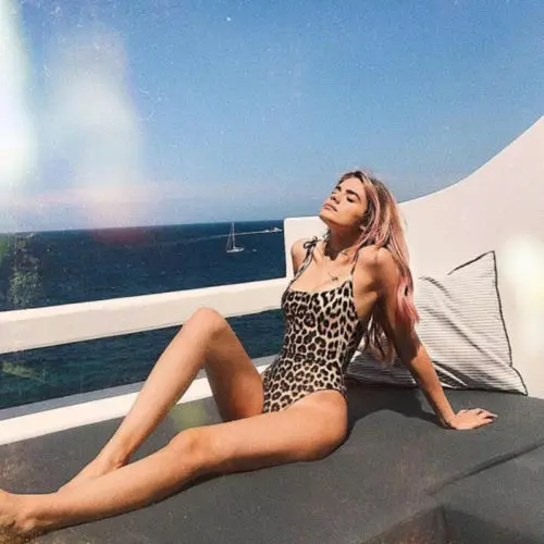 

2018 Hot One Piece Swimsuit Women Dot Leopard Swimwear Vintage Retro Bathing Suits Monokini Swimsuit Plus Size Swimwear