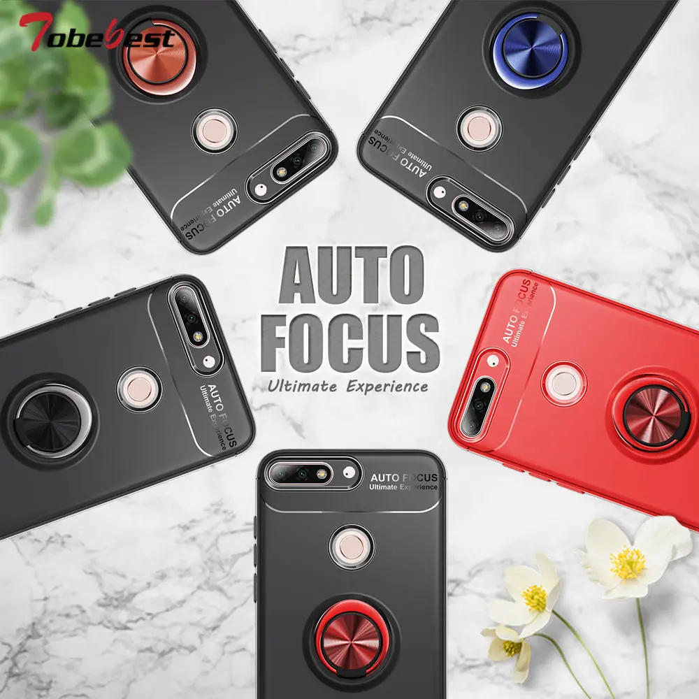 

Cases for Huawei Huawei honor 7C Y7 prime pro Enjoy 8 2018 honor7C Case Magnetic Car Holder Soft Silicone Phone Cover With Ring