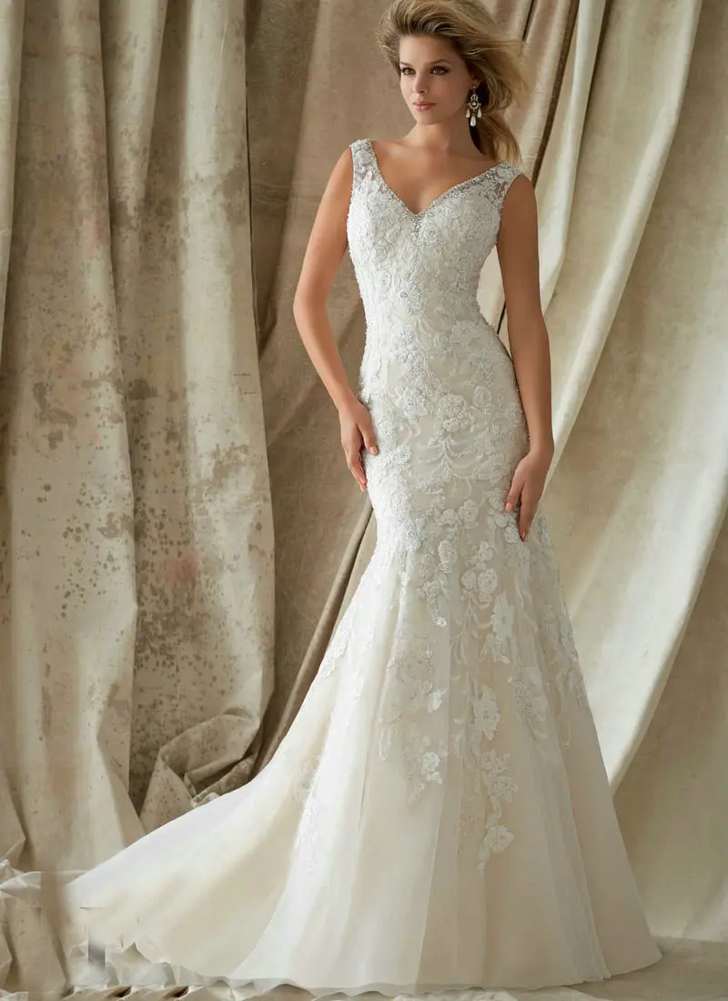 Lace bling wedding dress
