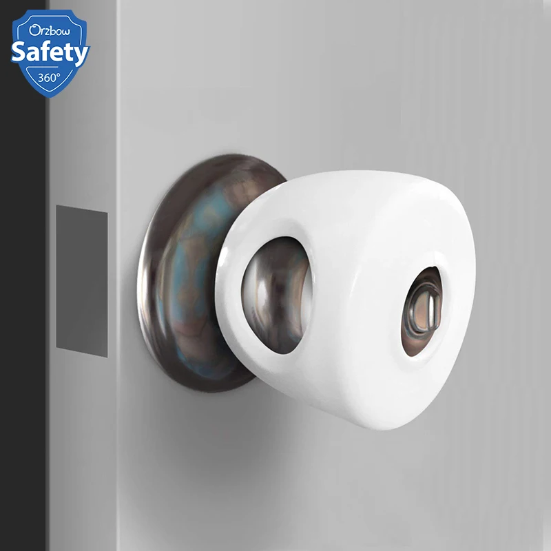 

2Pcs Baby Protection Door Knob Lock Cover Baby Safety Proof Locking Anti-collision Protector ABS Home Room Door Knob Cover
