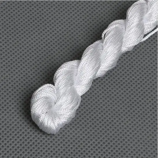 24 м 1 мм китайский узел макраме веревки Моток Веревки Браслет трещотки шнуры для DIY ожерелье браслет ювелирных изделий - Цвет: White