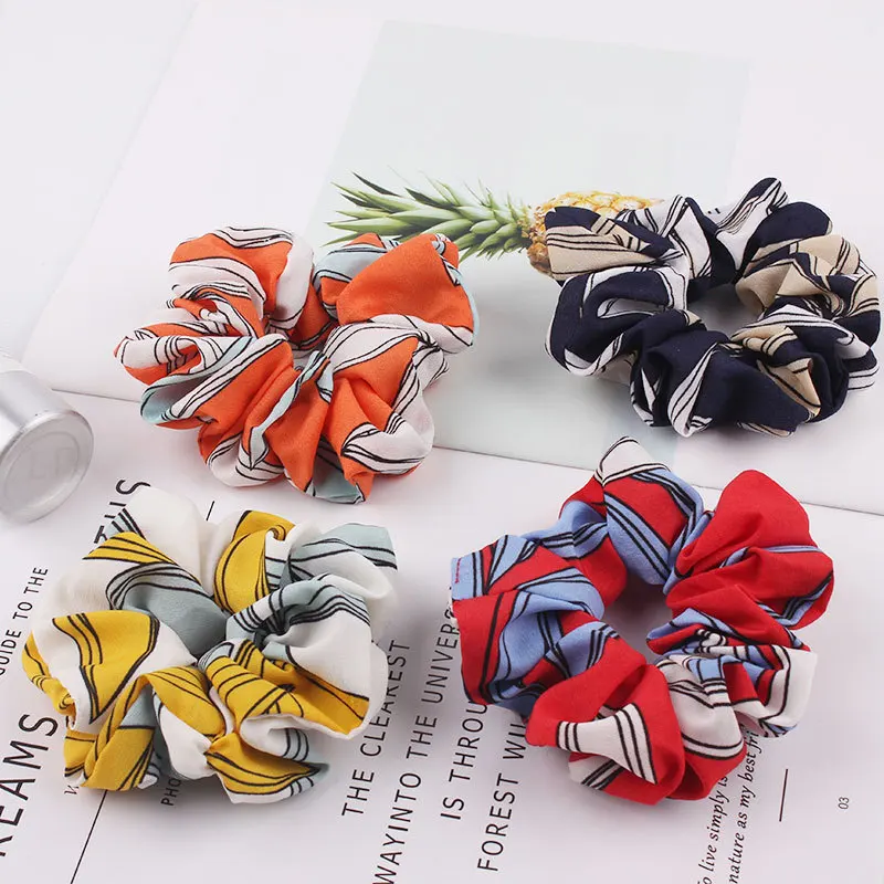 Zebra Stripes шифоновая ткань резинки для волос Веревка Scrunchie аксессуары для волос для лета женские эластичные резинки для волос для девочек конский хвост
