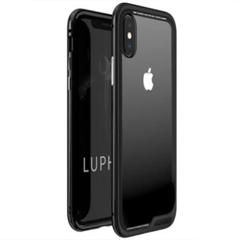 Металлический бампер Luphie с прозрачной задней крышкой плотный чехол для iphone X iphone x закаленное стекло
