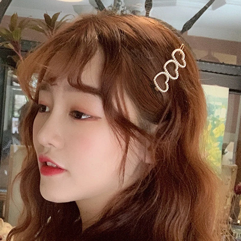 

1 Pcs Fashion Pearl Hairpin Star Triangle Round Shape Women Hair Clips For Women Headwear Barrettes Hair Styling Accessories