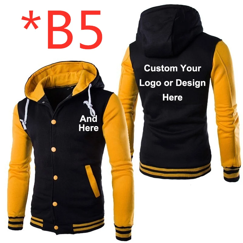 * B5 печать любого логотипа мужские толстовки 2019 осень manhoode бейсбольная форма мужской повседневный пиджак, куртка модная мужская толстовка