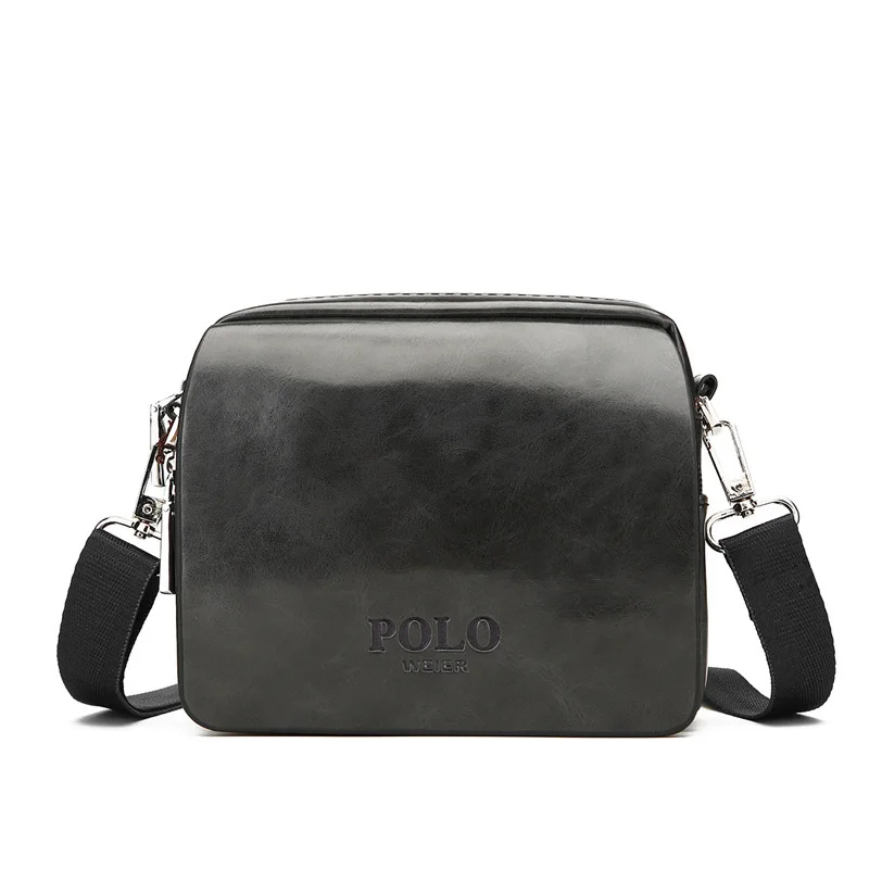 

POLO Fashion Business Briefcase Leather Men Messenger Bags Casual Men Mini Small Shoulder Bags Handbag Solid Travel Bags