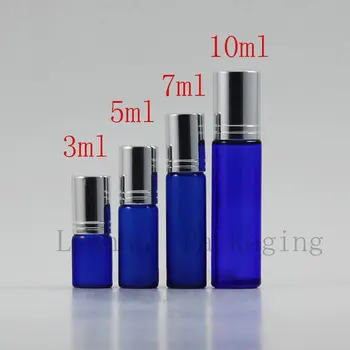 

10ml Blue Glass Roll on Bottle,Empty Cosmetic Containers,Glass Perfume Roller Ball Bottles Wholesale,Empty Essential oil Vials