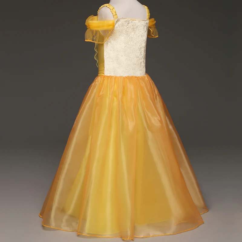 Праздничное платье принцессы Спящей красавицы для девочек; Детский костюм Авроры с длинными рукавами для девочек; одежда на Рождество и Хэллоуин