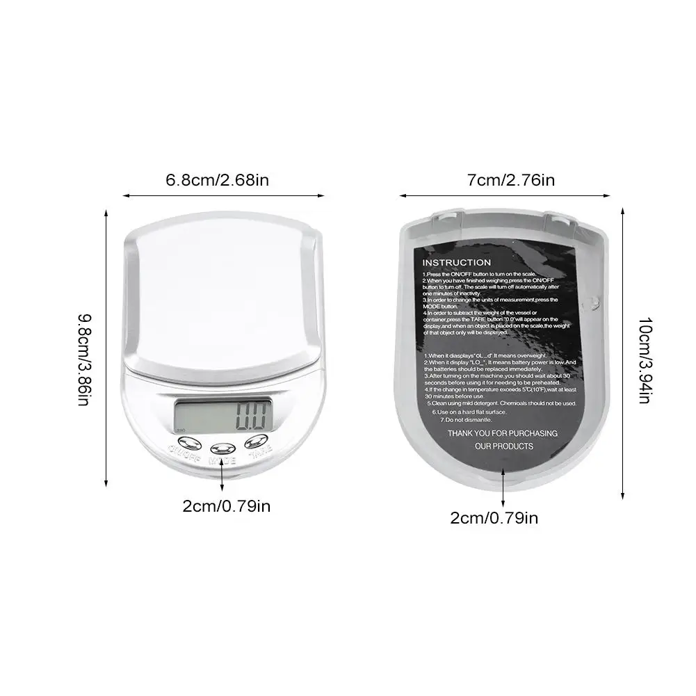 TOPINCN 0,1 г до 500 г мини кухонные цифровые ювелирные весы электронные весы кухонные весы высокая точность карманные весы