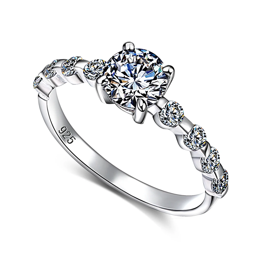 925 sterling silver Cute rings with CZ stone Lead Free Women Wedding