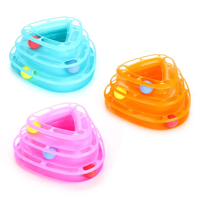 Creative Pet Cat Toys Interactive Toy Pet Training Plate Trilaminar Crazy Ball Disk Play Activity Game Triple Play Cat Toy Balls