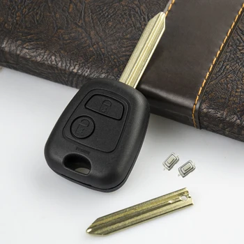 

OkeyTech 2 Button With Uncut Blade Replacement Car Key Shell Remote Control Car Cover Case For Peugeot 106 206 306 406 Key Case