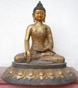 

18" China fine bronze gila carved Buddhism Sakyamuni buddha Sculpture Statue