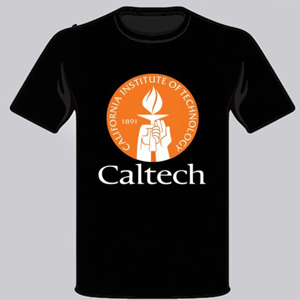 Калифорнийский Институт Технология CALTECH Логотип Мужская черная футболка Размеры