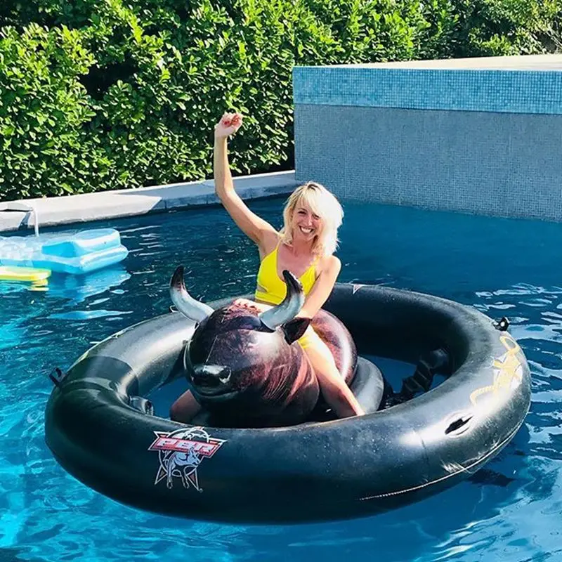 Bring The Rodeo To Your Backyard With An Inflatable Bull Pool Float