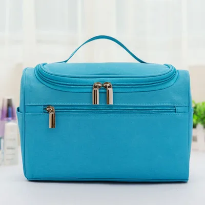 Модная Водонепроницаемая Мужская нейлоновая сумка для косметики, органайзер для путешествий, женская косметичка для туалетной косметики - Цвет: blue