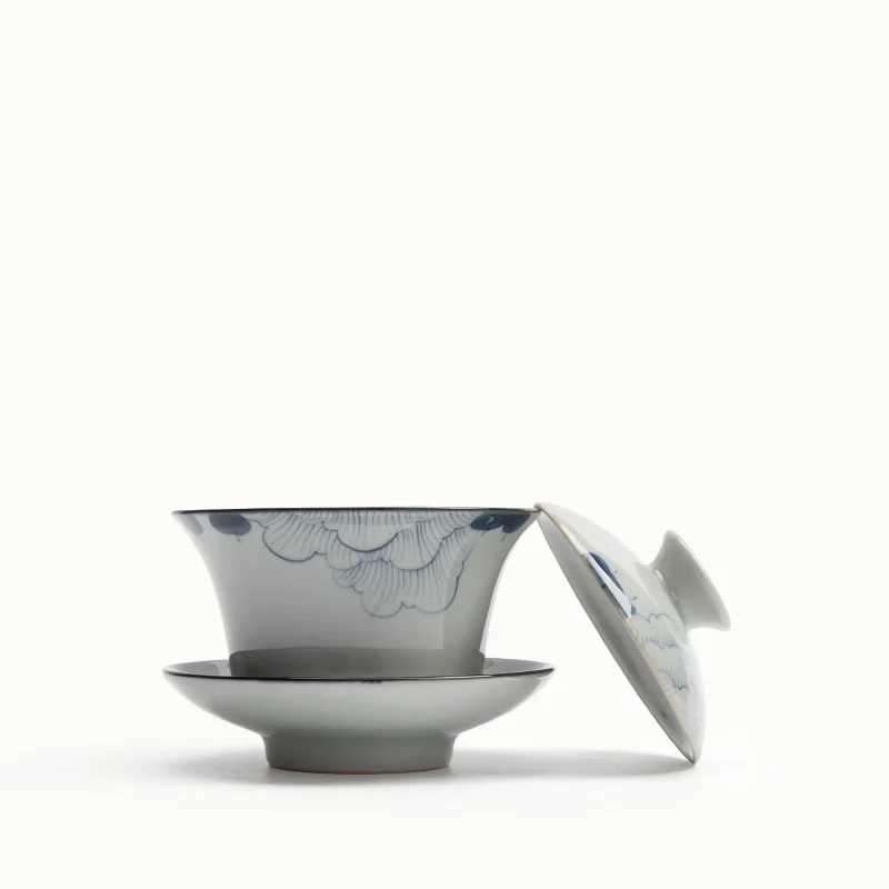 150 ML японском стиле Винтаж ручная роспись узор Керамика фарфор гайвань Cha hai Drinkware Чёрный чай Крышка для чайника горшок набор блюдец