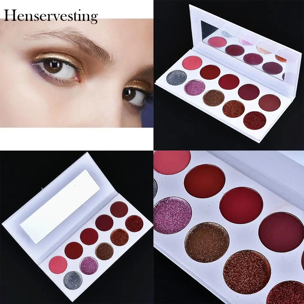 Powder Colors Matte Glitter Shimmer Eyeshadow Palettes Makeup 10Eye