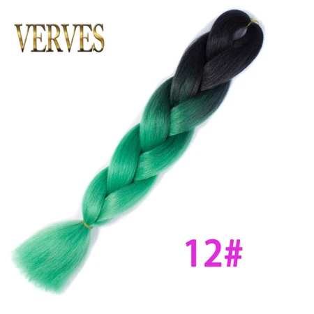 T27/30/4 VERVES плетеные волосы, 1 шт., 24 дюйма, огромные косички, 100 г/шт., синтетические волосы с эффектом омбре, высокотемпературное волокно для наращивания, вязанная косичка - Цвет: T27/30/4