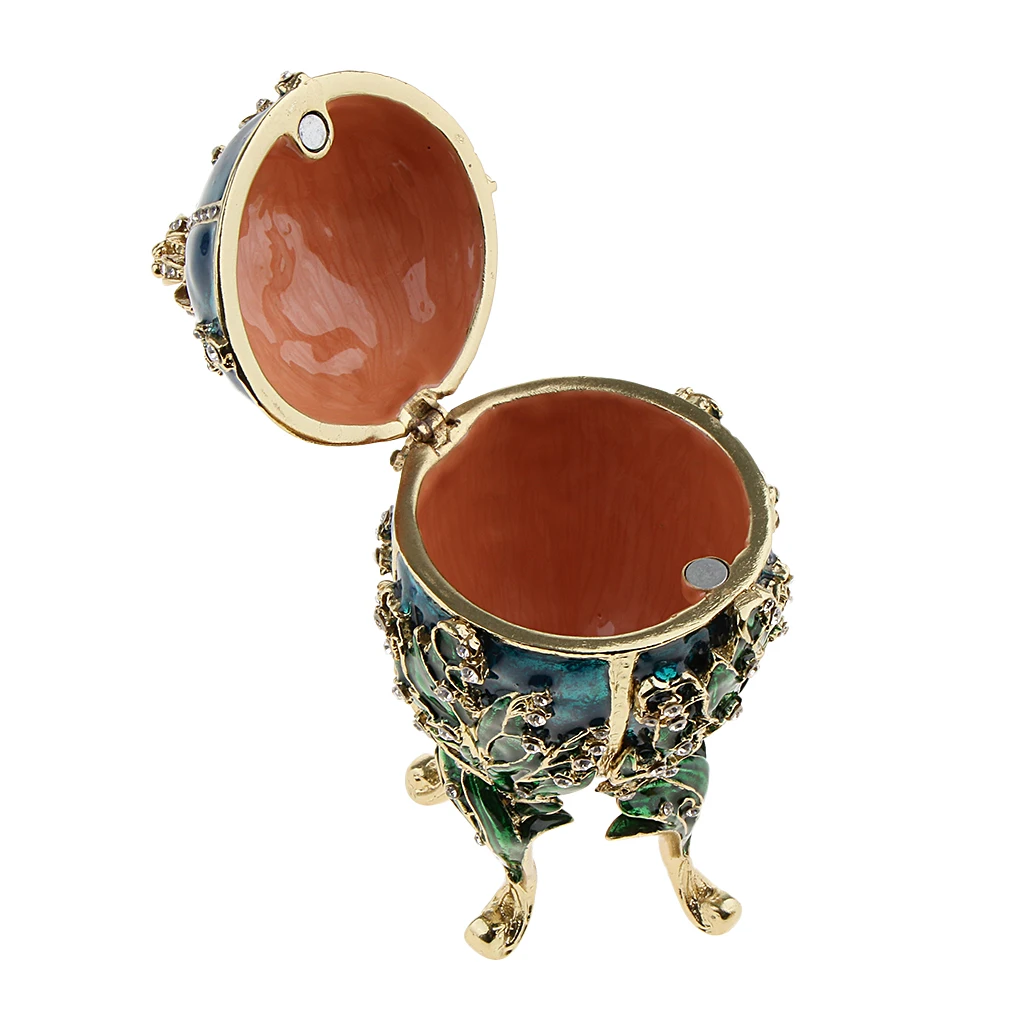 2 шт Роскошная эмаль Faberge Пасхальная коробка-яйцо для ювелирных изделий Чехол бусы свадебное кольцо контейнер для хранения