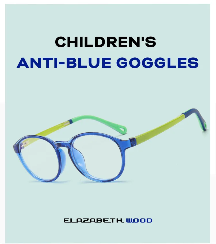 Круглый синий светильник, очки для детей, блокирующая компьютерная оптическая оправа, детские очки, прозрачные очки для мальчиков и девочек TR90 UV400