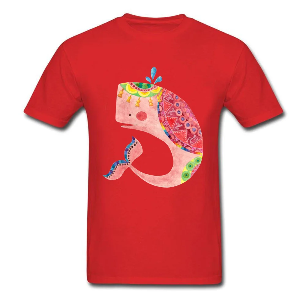 O Neck The Pink Whale All Cotton Youth Top T-shirts Custom Short Sleeve Tops & Tees 2017 Hot Sale Cool Tee-Shirt The Pink Whale red