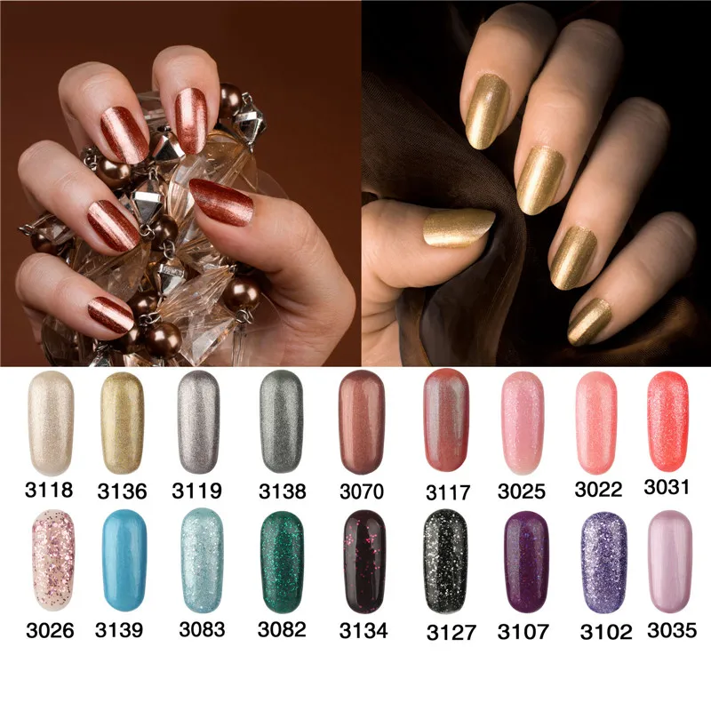 

ASKITO 7ml Gold Colors Series BlingBling Glitter/Matte Soak Off Gel lak Nail Polish UV Gel Lacquer Fast Shipping From US