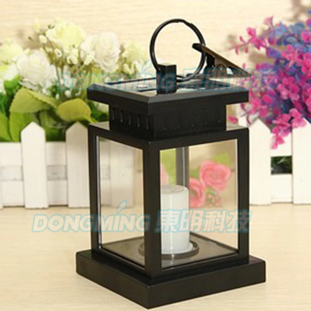 outdoor Vintage solar powered light Umbrella yard garden decoration solar led lantern light white led Candle