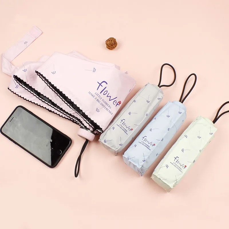 13.Umbrella Rain Women Folding Umbrellas Female Sunny Parasol Lovely Mini Pocket Umbrella Girls Travel Waterproof