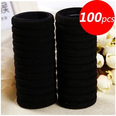 100pcs Красочные резинки для волос/галстуки/канатная кольцо Головные уборы аксессуары для волос для Для женщин девушки резинка, повязки для волос, украшения для волос 10/30/50/100 ПК - Цвет: 100pcs