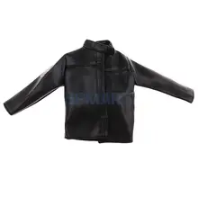 1/6 Scale Black PU Leather Male Jacket Coat Clothes Men Clothing for 12” Hot Toys/ Phicen Action Figure Toys Accessories