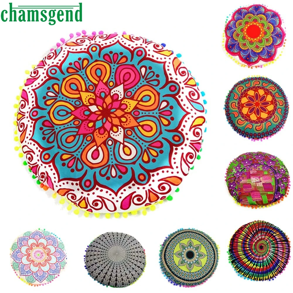 

2017 Round Print Cover Case Blanket Table Cover-Up Indian Mandala Floor Pillows Round Cushion Yoga Mat Fitness Towel Beach Feb24