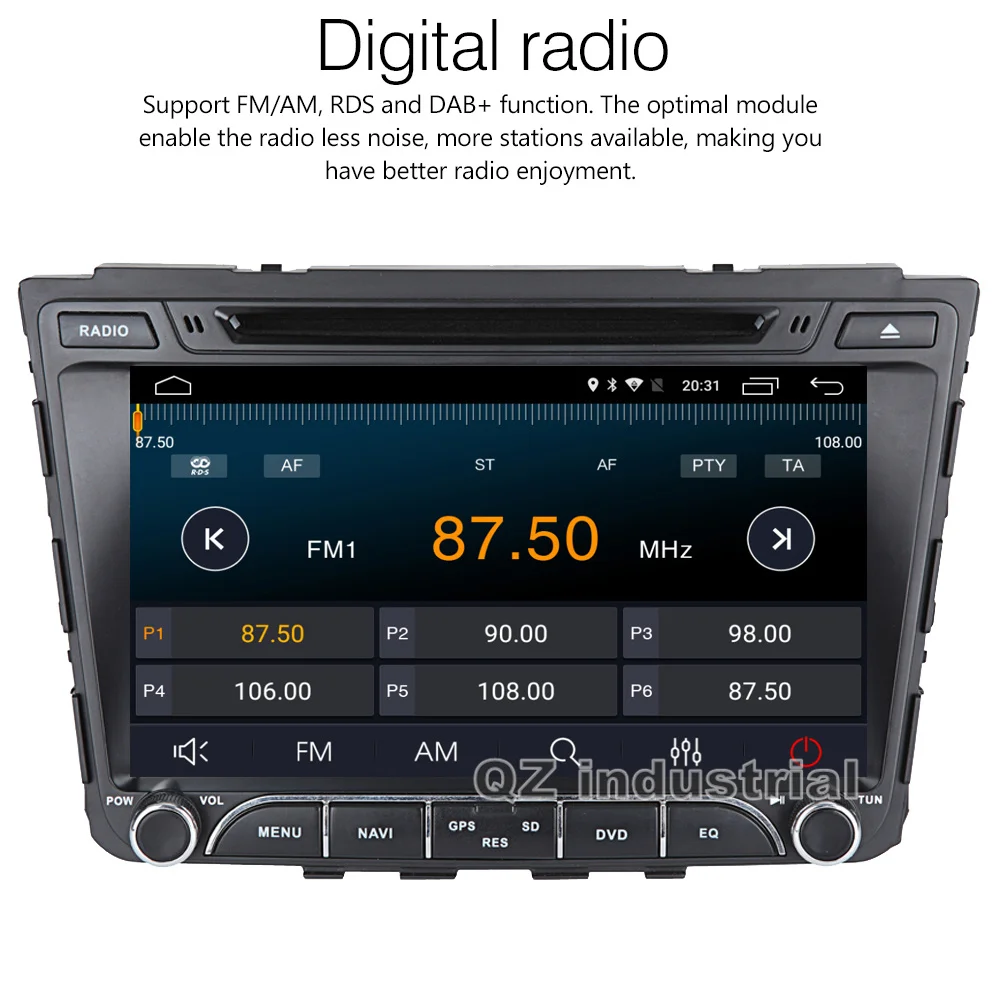 Discount QZ industrial HD 8" Android 8.1for Hyundai Creta IX25 2014-2017 Car DVD player with 3G 4G WIFI GPS Radio BT Navigation RDS Map 2