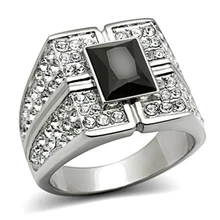 El último Diseño de Acero Inoxidable de Los Hombres Anillos de La Manera Libre de Plomo Libre Del Níquel No Recubrimiento Sintético Negro Anillo de Piedra para los hombres