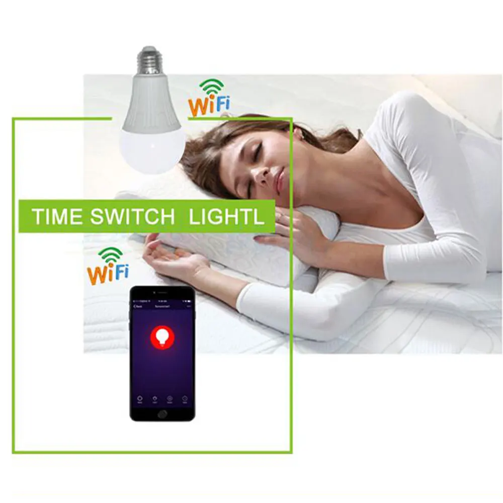 Умная лампочка E27/B22 wifi RGB 100-240V 7W PC+ алюминиевый светодиодный таймер с дистанционным управлением для помещений и улицы